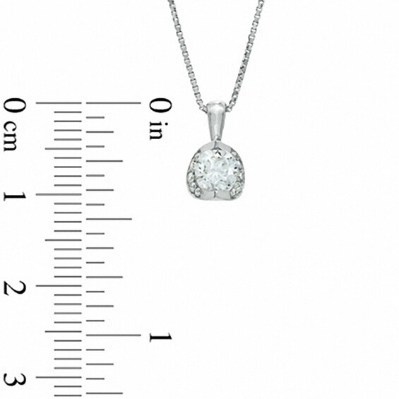 Previously Owned - 1/2 CT. T.w. Diamond Tension-Set Pendant in 14K White Gold (I/I2) - 17"