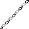 Thumbnail Image 1 of Previously Owned - 1 CT. T.W. Enhanced Black and White Diamond Paisley Link Bracelet in Sterling Silver