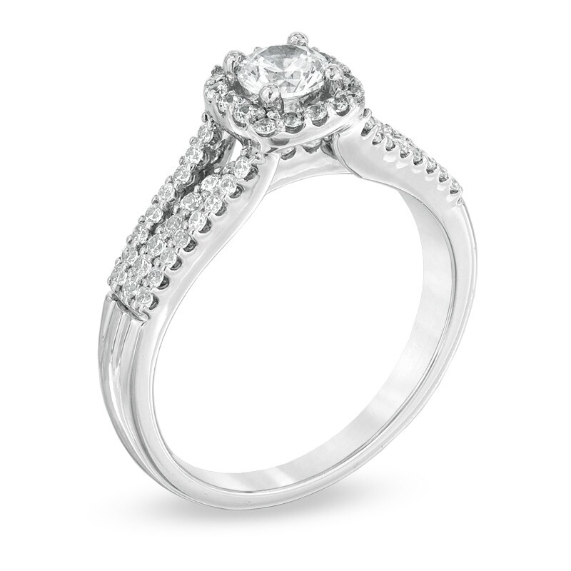 Main Image 2 of Previously Owned - Celebration Lux® 3/4 CT. T.W. Diamond Engagement Ring in 18K White Gold (I/SI2)