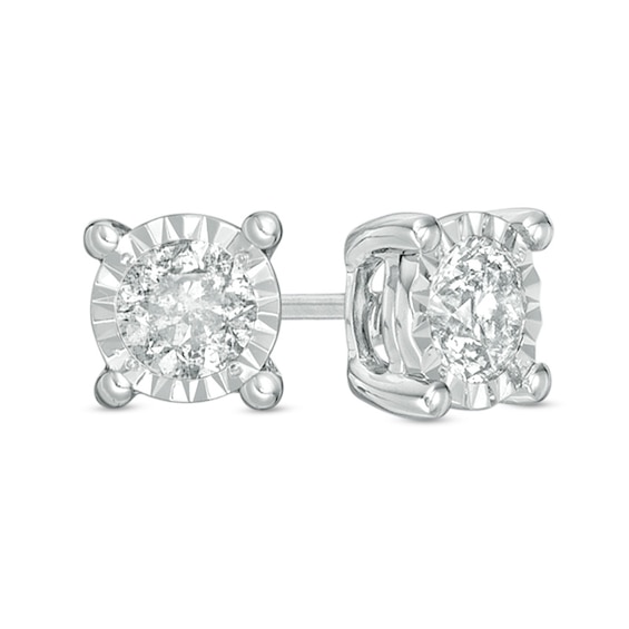 Previously Owned - 1/2 CT. T.w. Diamond Solitaire Stud Earrings in 10K White Gold