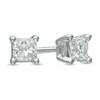 Thumbnail Image 1 of Previously Owned - 3/4 CT. T.W. Square-Cut Diamond Solitaire Stud Earrings in 14K White Gold