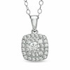 Thumbnail Image 1 of Previously Owned - 1/4 CT. T.W. Diamond Double Square Frame Pendant in 14K White Gold