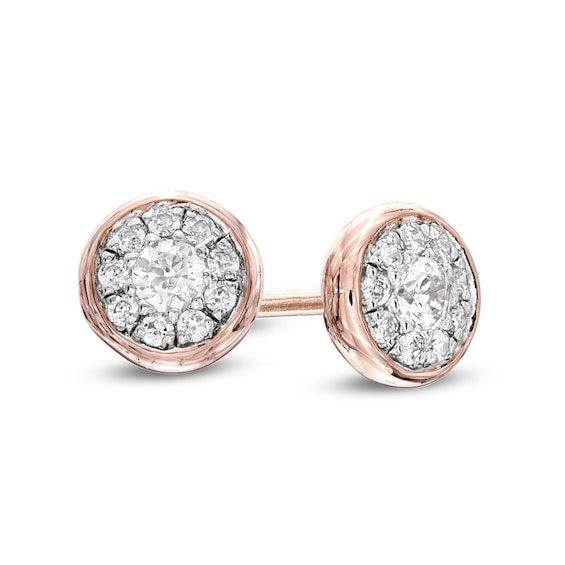 Previously Owned - 1/8 CT. T.w. Diamond Cluster Stud Earrings in 10K Rose Gold