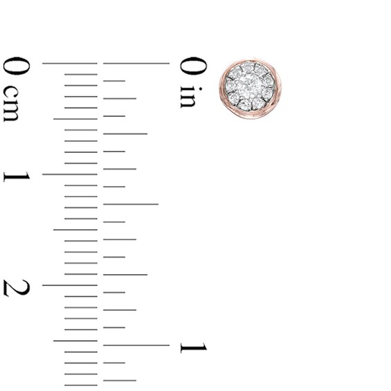 Previously Owned - 1/8 CT. T.w. Diamond Cluster Stud Earrings in 10K Rose Gold
