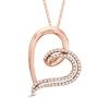 Thumbnail Image 0 of Previously Owned - 1/4 CT. T.W. Diamond Double Row Tilted Heart Pendant in 10K Rose Gold