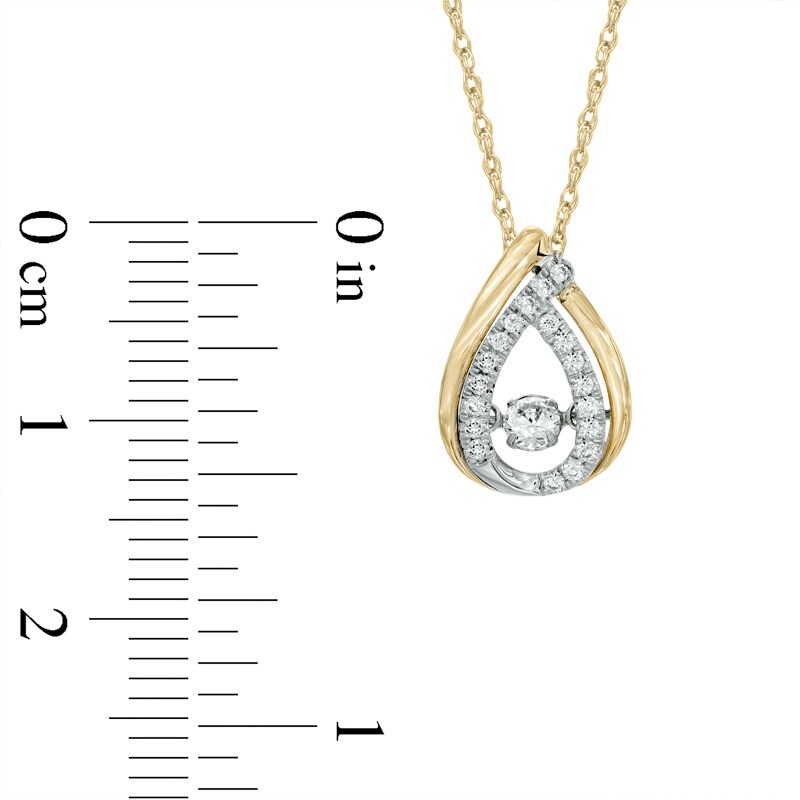 Main Image 2 of Previously Owned - 1/5 CT. T.W. Diamond Teardrop Pendant in 10K Two-Tone Gold