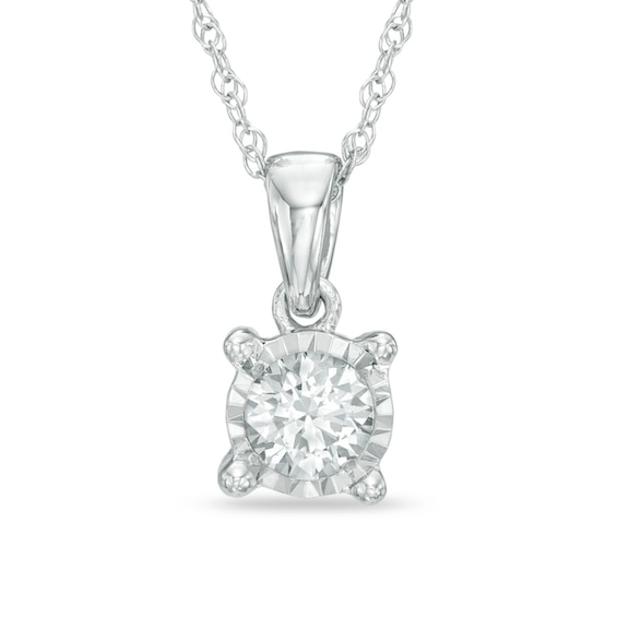 Previously Owned - 1/4 CT. Diamond Solitaire Pendant in 10K White Gold