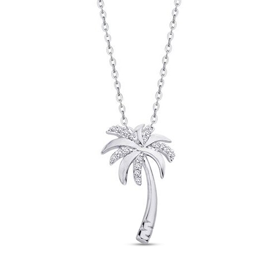 Previously Owned - Diamond Accent Palm Tree Pendant in 10K White Gold