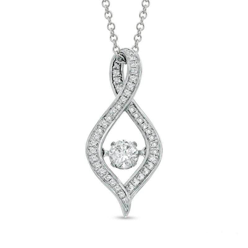 Main Image 1 of Previously Owned - 3/8 CT. T.W. Diamond Open Infinity Pendant in 10K White Gold