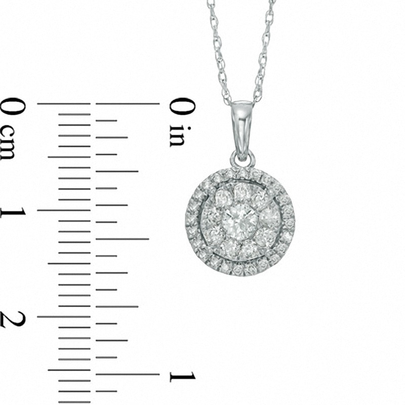 Main Image 2 of Previously Owned - 1/2 CT. T.W. Diamond Double Frame Pendant in 10K White Gold