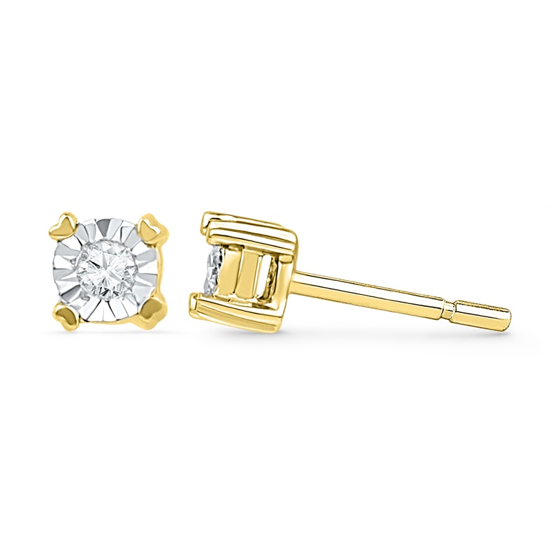 Main Image 1 of Previously Owned - 1/20 CT. T.W. Diamond Solitaire Stud Earrings in 10K Gold