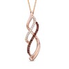 Thumbnail Image 1 of Previously Owned - 1/5 CT. T.W. Enhanced Cognac and White Diamond Infinity Waves Pendant in 10K Rose Gold