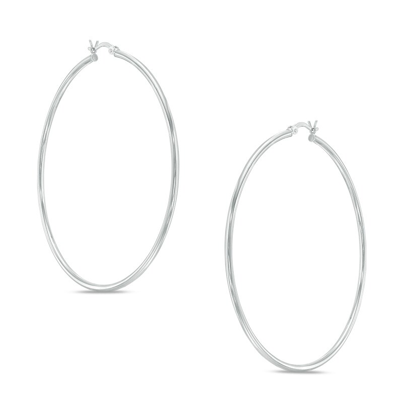 Main Image 1 of Previously Owned - 62mm Hoop Earrings in Sterling Silver