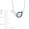 Thumbnail Image 2 of Previously Owned - 1/5 CT. T.W. Enhanced Blue and White Diamond Teardrops Necklace in 10K White Gold