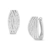 Thumbnail Image 1 of Previously Owned - 1/3 CT. T.W. Diamond Hoop Earrings in 10K White Gold