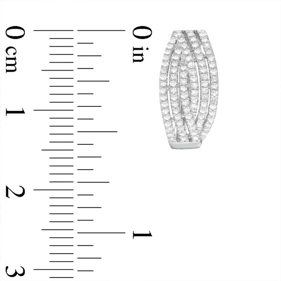 Previously Owned - 1/3 CT. T.w. Diamond Hoop Earrings in 10K White Gold