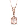 Thumbnail Image 0 of Previously Owned - Oval Morganite and Diamond Accent Pendant in 10K Rose Gold