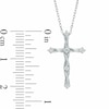 Thumbnail Image 2 of Previously Owned - 1/8 CT. T.W. Diamond Twisting Cross Pendant in 10K White Gold