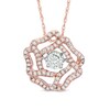 Thumbnail Image 1 of Previously Owned - 1/2 CT. T.W. Diamond Rose Pendant in 10K Rose Gold