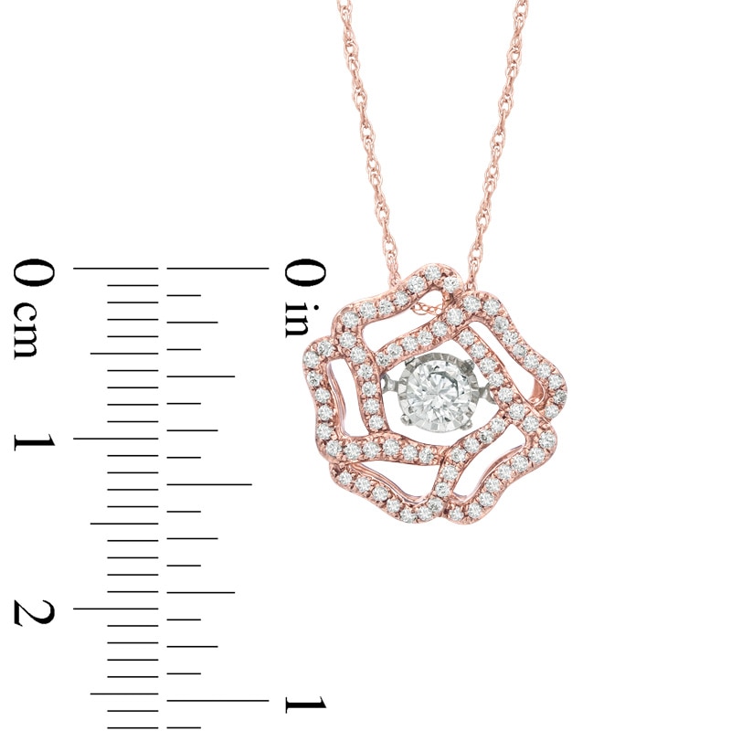 Main Image 2 of Previously Owned - 1/2 CT. T.W. Diamond Rose Pendant in 10K Rose Gold
