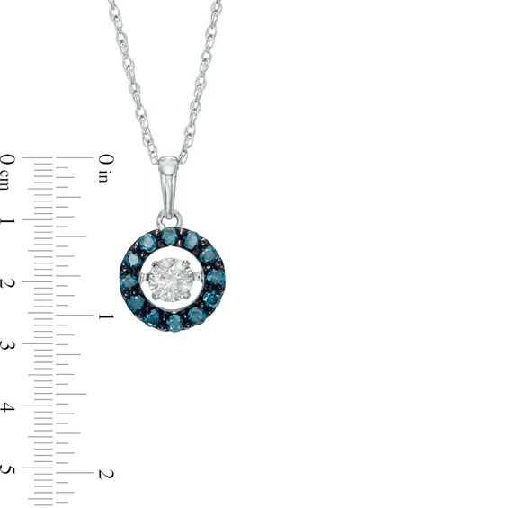 Previously Owned - 1/3 CT. T.w. Enhanced Blue and White Diamond Frame Pendant in 10K White Gold