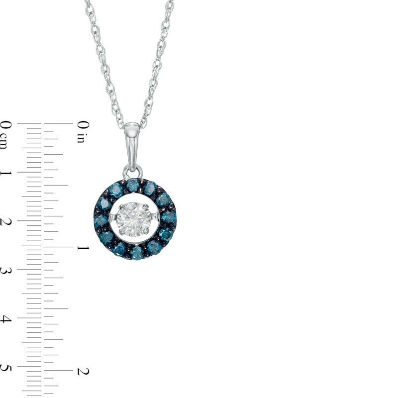 Main Image 2 of Previously Owned - 1/3 CT. T.W. Enhanced Blue and White Diamond Frame Pendant in 10K White Gold
