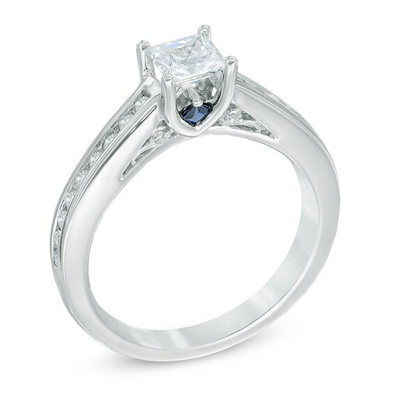 Previously Owned - Vera Wang Love Collection 3/4 CT. T.w. Princess-Cut Diamond Engagement Ring in 14K White Gold