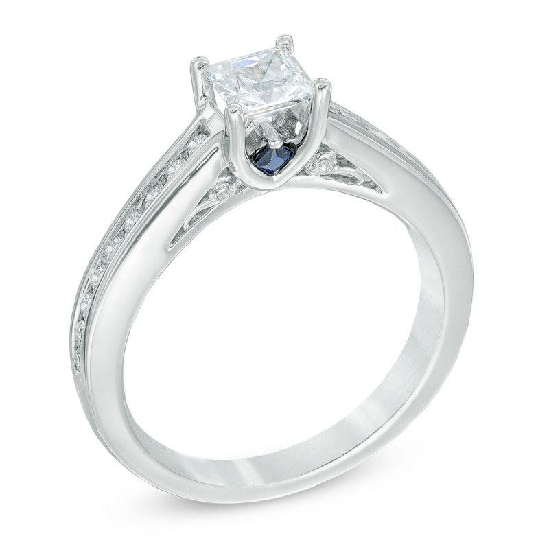 Main Image 2 of Previously Owned - Vera Wang Love Collection 3/4 CT. T.W. Princess-Cut Diamond Engagement Ring in 14K White Gold