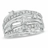 Thumbnail Image 1 of Previously Owned - 3/4 CT. T.W. Diamond Layered Orbit Ring in 10K White Gold