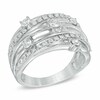 Thumbnail Image 2 of Previously Owned - 3/4 CT. T.W. Diamond Layered Orbit Ring in 10K White Gold