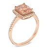 Thumbnail Image 2 of Previously Owned - Cushion-Cut Morganite and 1/6 CT. T.W. Diamond Frame Ring in 10K Rose Gold