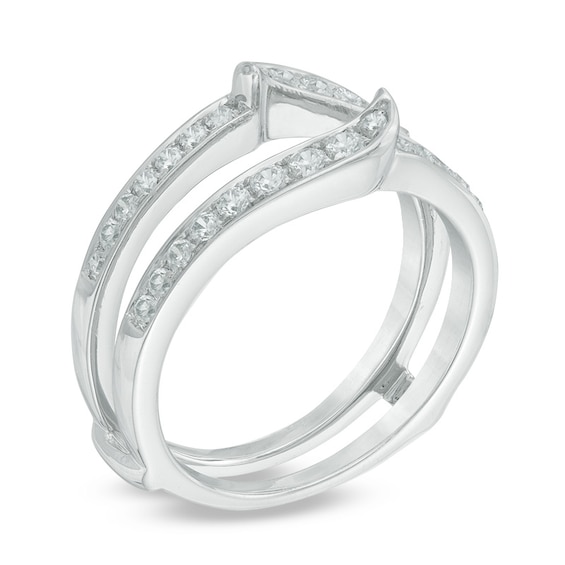 Previously Owned - 1/2 CT. T.w. Diamond Swirl Solitaire Enhancer in 14K White Gold