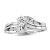 Thumbnail Image 1 of Previously Owned - 1/2 CT. T.W. Diamond Bypass Bridal Set in 14K White Gold