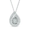 Thumbnail Image 1 of Previously Owned - 3/4 CT. T.W. Diamond Teardrop Overlay Pendant in 14K White Gold