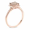 Thumbnail Image 2 of Previously Owned - 1/2 CT. T.W. Champagne and White Diamond Square Cluster Frame Ring in 10K Rose Gold