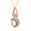 Thumbnail Image 1 of Previously Owned - 1/4 CT. T.W. Champagne and White Diamond Looping Pendant in 10K Rose Gold
