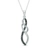 Thumbnail Image 1 of Previously Owned - 1/4 CT. T.W. Enhanced Black and White Diamond Twist Pendant in 10K White Gold