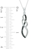 Thumbnail Image 2 of Previously Owned - 1/4 CT. T.W. Enhanced Black and White Diamond Twist Pendant in 10K White Gold