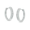 Thumbnail Image 0 of Previously Owned - 1/4 CT. T.W. Diamond Channel-Set Hoop Earrings in 14K White Gold