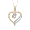 Thumbnail Image 1 of Previously Owned - 1/10 CT. T.W. Diamond Double Row Heart Pendant in 10K Gold