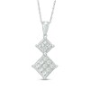Thumbnail Image 1 of Previously Owned - 1 CT. T.W. Diamond Square Composite Pendant in 10K White Gold