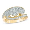 Thumbnail Image 1 of Previously Owned - 1- 1/2 CT. T.W. Diamond Three Stone Cluster Bypass Ring in 14K Gold