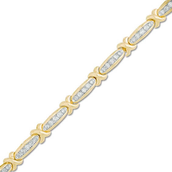 Previously Owned - 1 CT. T.w. Diamond "X" Bracelet in 10K Gold