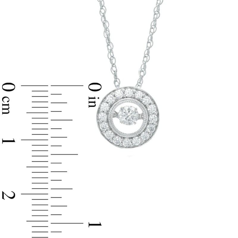 Main Image 2 of Previously Owned - 1/2 CT. T.W. Diamond Vintage-Style Circle Pendant in 14K White Gold