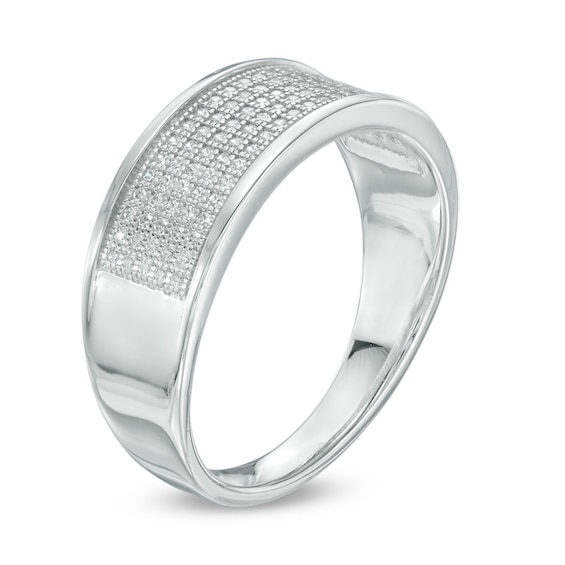 Previously Owned - 1/3 CT. T.w. Diamond Multi-Row Band in Sterling Silver