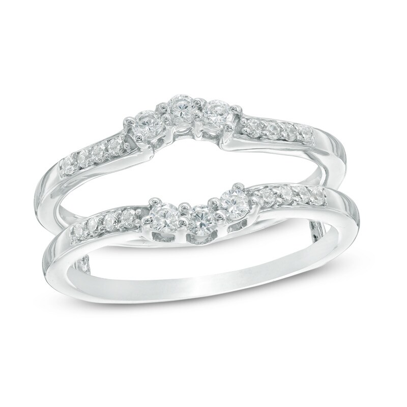 Main Image 1 of Previously Owned - 1/3 CT. T.W. Diamond Frame Solitaire Enhancer in 10K White Gold