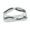 Thumbnail Image 1 of Previously Owned - 1/2 CT. T.W. Enhanced Black and White Diamond Crossover Solitaire Enhancer in 10K White Gold
