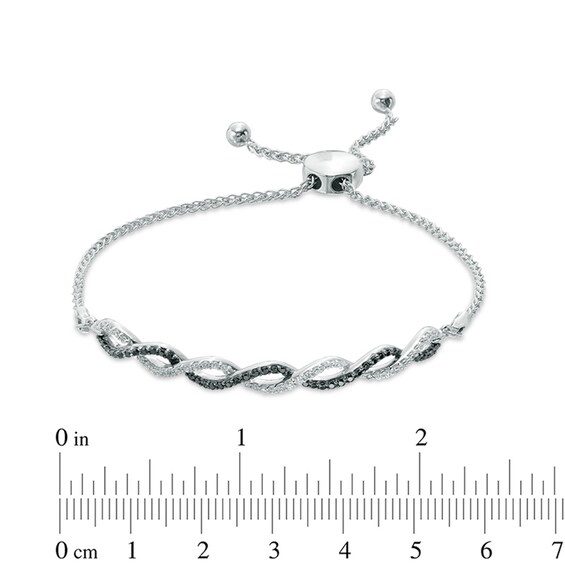 Previously Owned - 1/2 CT. T.w. Diamond Braided Bolo Bracelet in 10K White Gold - 8.75"