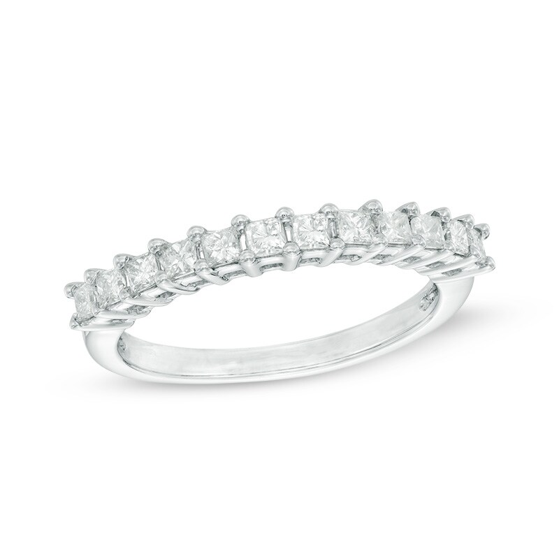 Main Image 1 of Previously Owned - 1/2 CT. T.W. Princess-Cut Diamond Anniversary Band in 10K White Gold