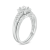 Thumbnail Image 2 of Previously Owned - 1/2 CT. T.W. Princess-Cut Diamond Cushion Frame Bridal Set in Sterling Silver